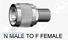 N type male (50 ohm ) to F type  female  adapter
