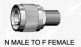N type male (75 ohm) to F type  female adapter 75 ohm - N type male (75 ohm) to F type  female adapter 75 ohm