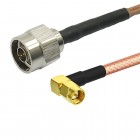 N male to SMA male RA RG142 Mil Spec Coaxial Cable