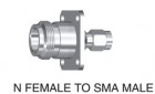 N femal to SMA male  Panel mounted adapter  11GHz 50ohm