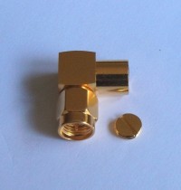 SMA Plug ( Right Angle ) for Semi-rigid RG401/U, 0.25" cable solder