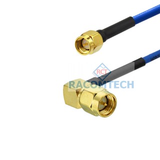 SMA male to SMA male Right Angle RG405 Habia 0.086" Semi Flexiform Cable