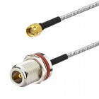 SMA male to N bulkhead RG402 0.141 Semi Flexible Cable